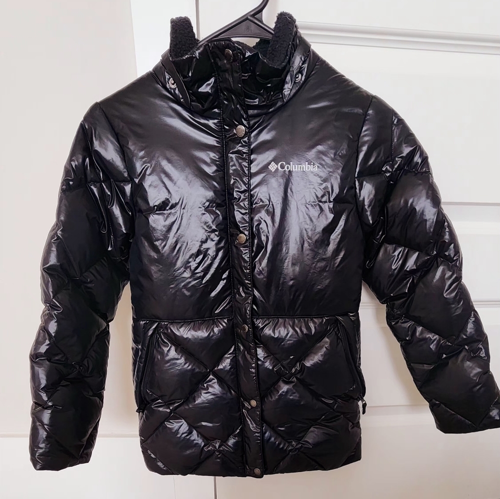 Columbia OMNI-HEAT  Girls Black Forest Park Down Puffer Jacket Pockets